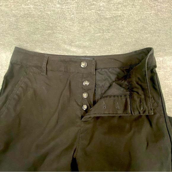 Asos Design Womens Black Button Fly Straight Leg Skinny Ankle Pants Size 28x30‎ - Picture 5 of 15